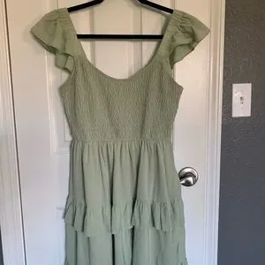 Amazon Essentials | Dresses | Sage Green Scoop Neck A Line Flowy Summer  Dress | Poshmark